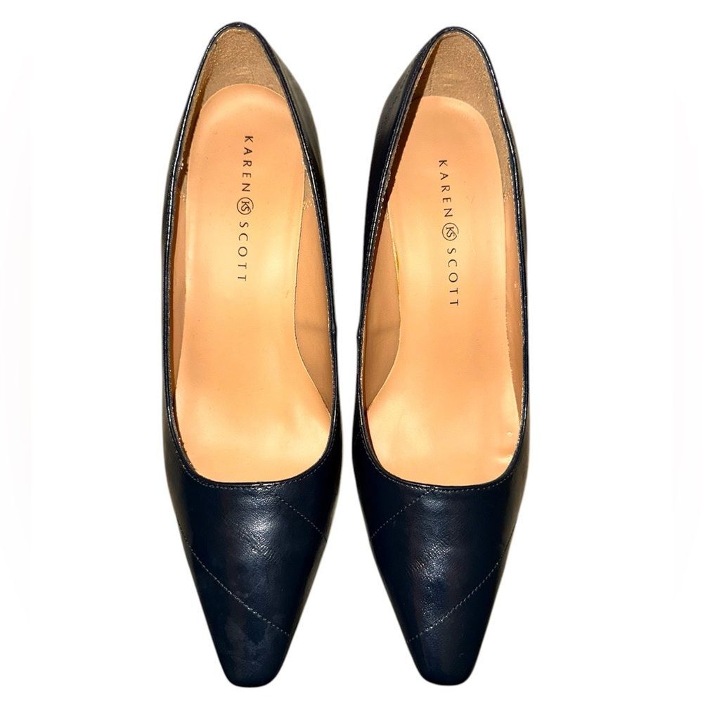 Karen Scott Clancy Pointed Toe Classic Pumps Heels Navy Blue Size 9M
